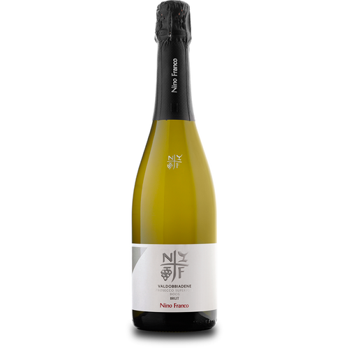 Nino Franco Brut Organic full bottle on white