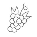 Outline icon of a grape cluster.
