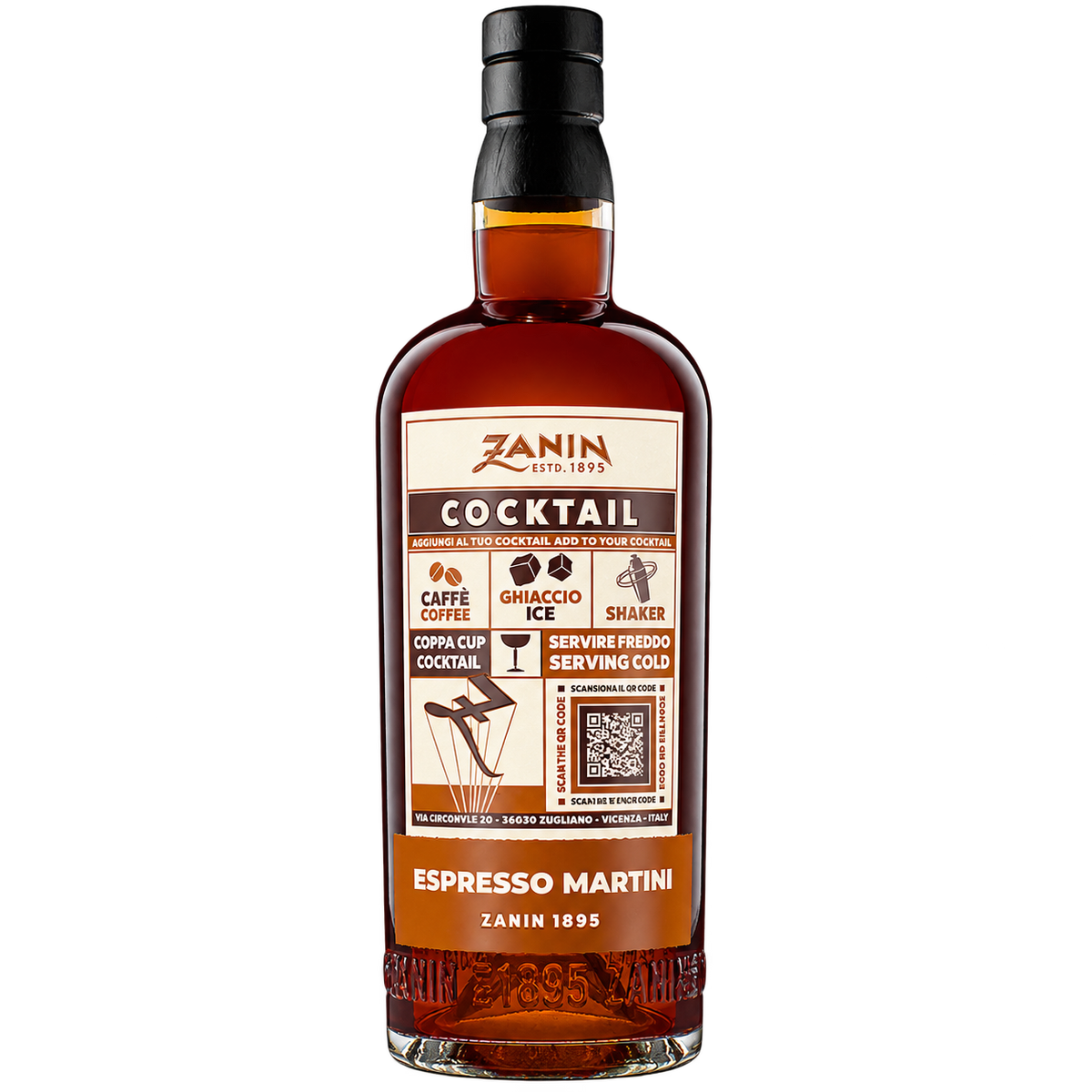 Zanin Espresso Martini bottle on white background