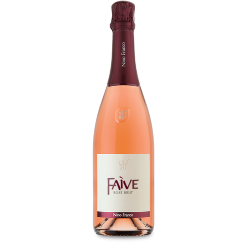 Nino Franco Faìve Rosé Brut full bottle on white