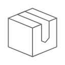 Outline icon of a shipping box.