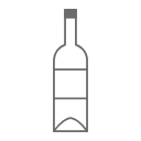 Outline icon of a wine bottle.